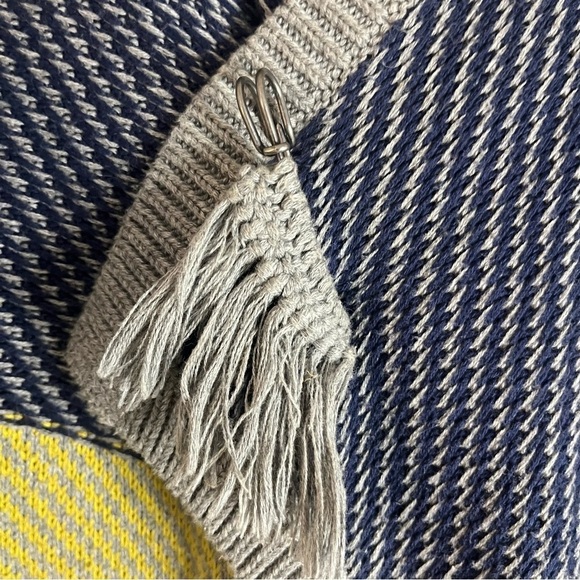 CAbi Style #467 Color Block Blanket Cardigan Sweater Gray & Navy Sz M - Picture 9 of 11